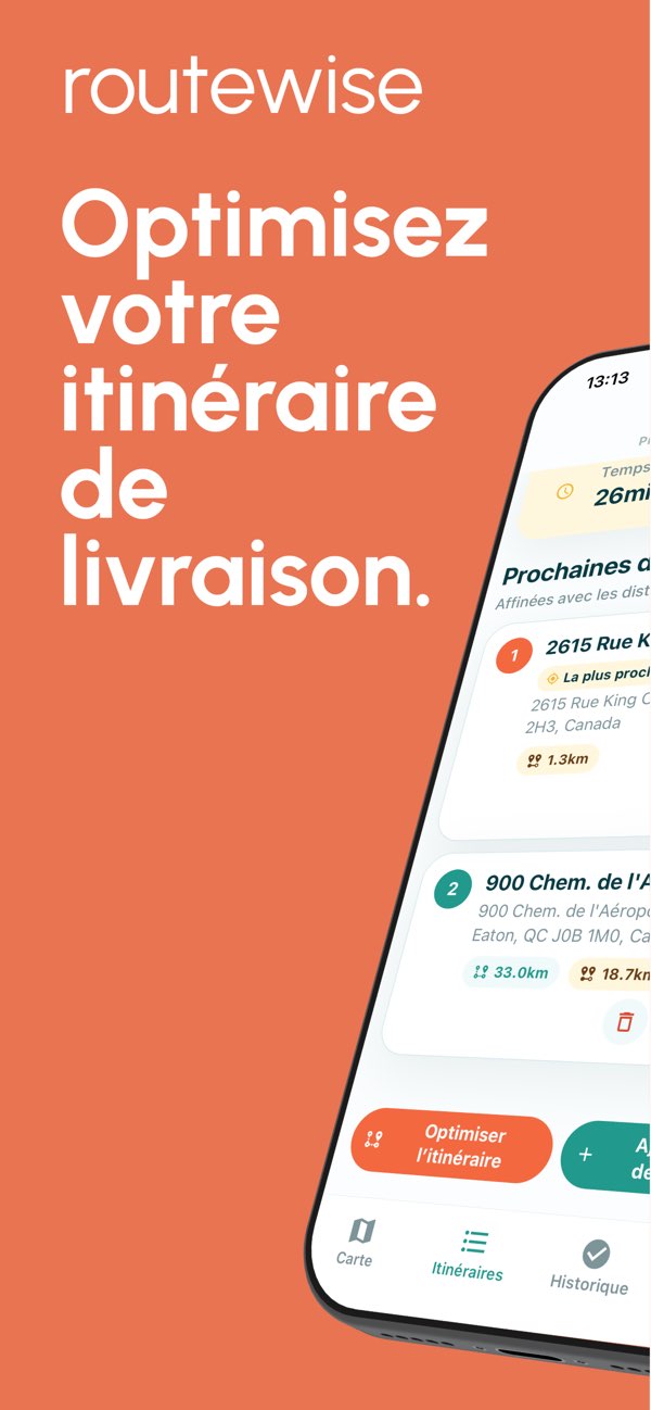 Capture d’écran de l’app RouteWise 1